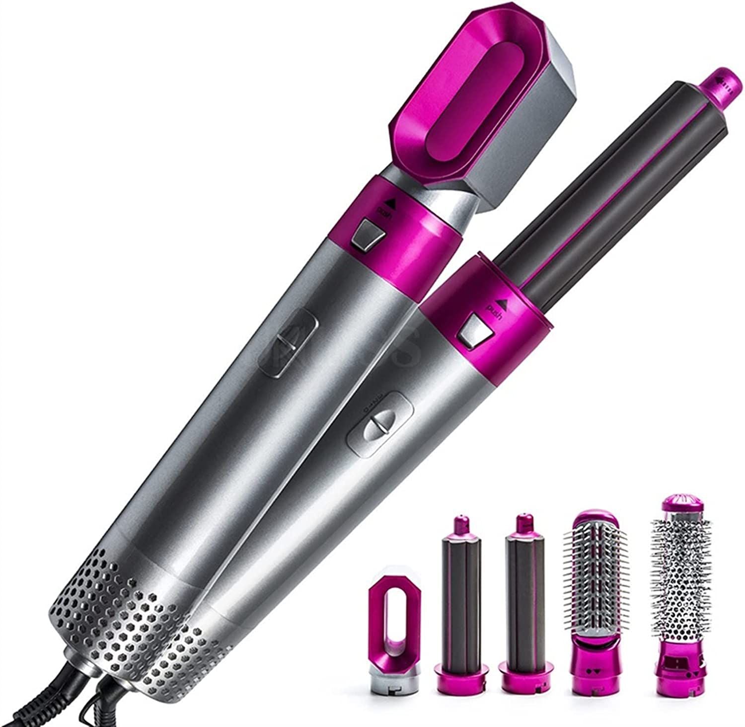 5-in-1 Hair Styler Hot Air Brush Volumizer Straightener Curler