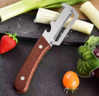 3 in 1 Stainless Steel Vegetable Peeler, Slicer & Shredder – Imported Quality with Wooden Handle